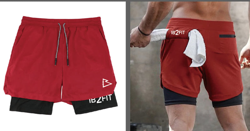 IB2FIT 2 in 1 Compression Shorts